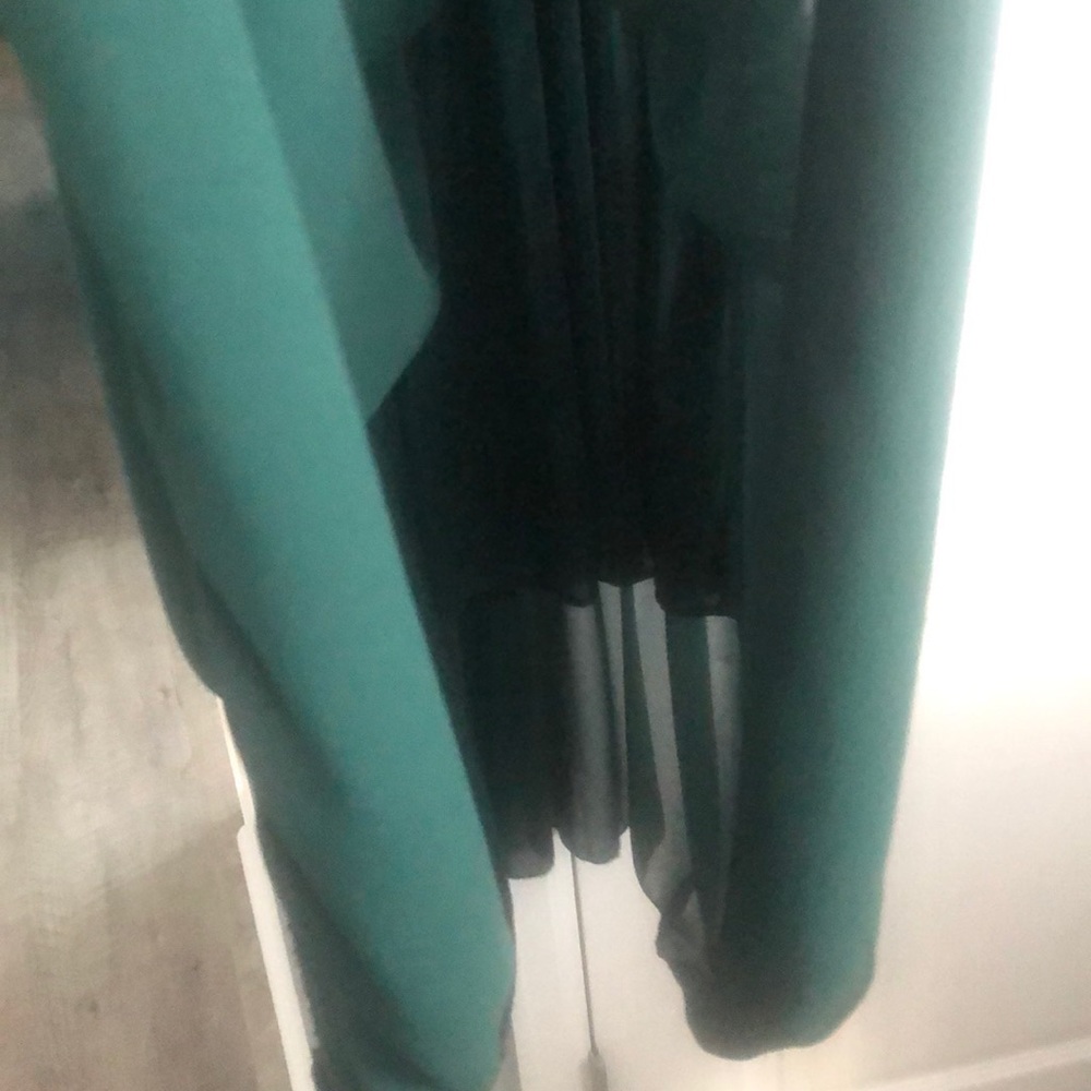 ✨NWT✨ VINTAGE Lined Green Midi Dress + Neck Detail - Picture 4 of 7